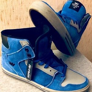Vintage Supra Vaider Skate Shoes Blue/Gray US 9